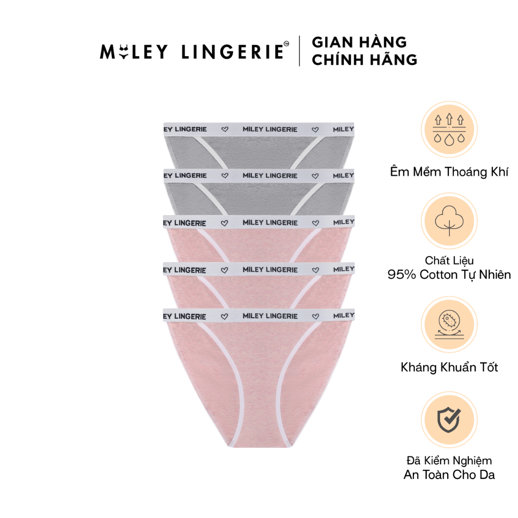 Set 5 Quần Lót Melange High-Cut Miley Lingerie FCS1114 - Giao màu ngẫu nhiên