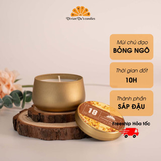 Nến Thơm Cao Cấp Caramel Popcorn (19) VIVIAN Vivian Vu's Candles Hũ Thiếc 100gr - Nến Thơm Sáp Đậu Nành Tự Nhiên