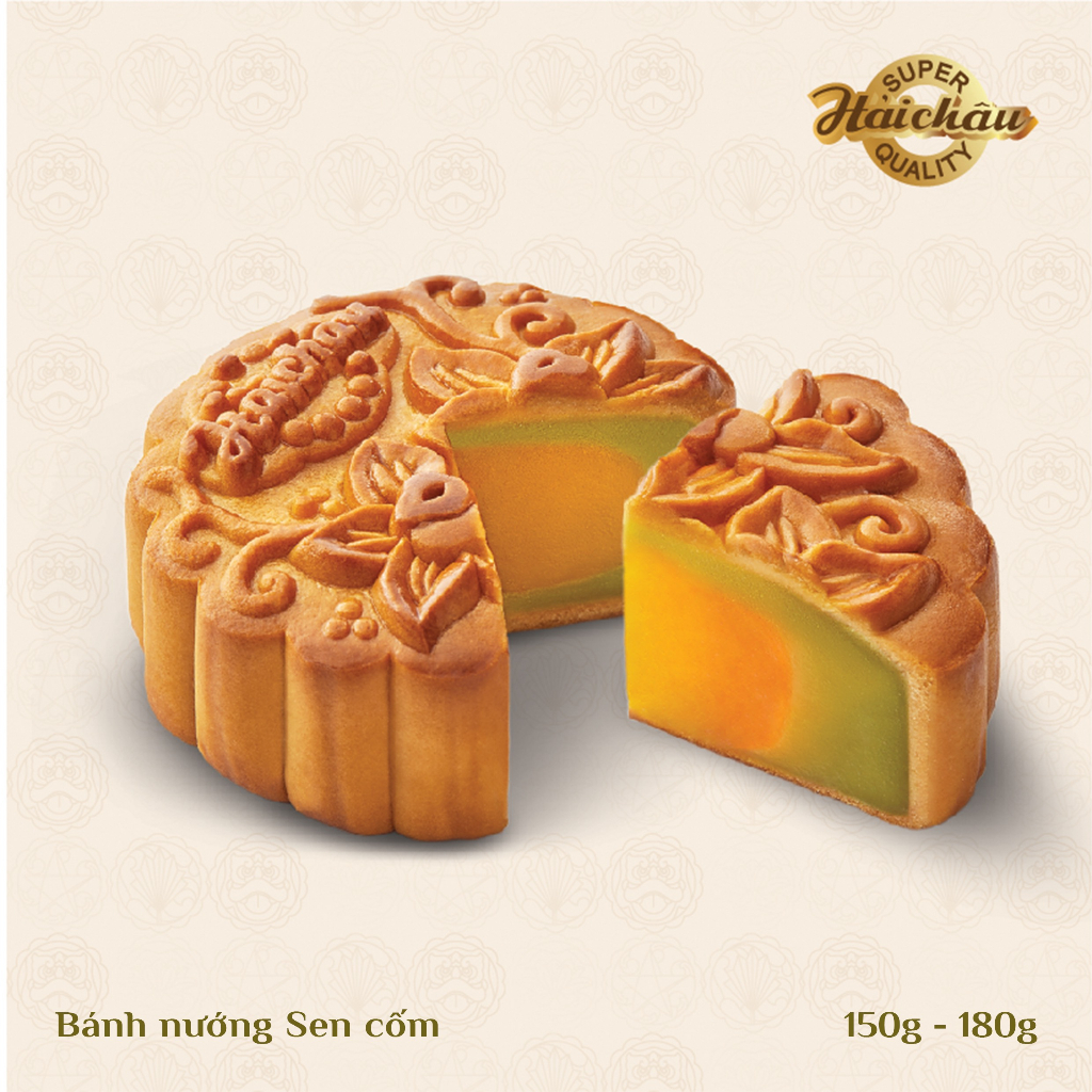 Bánh Nướng Ít Ngọt Nhân Sen Cốm Hải Châu 150g, Tết Trung Thu 2025