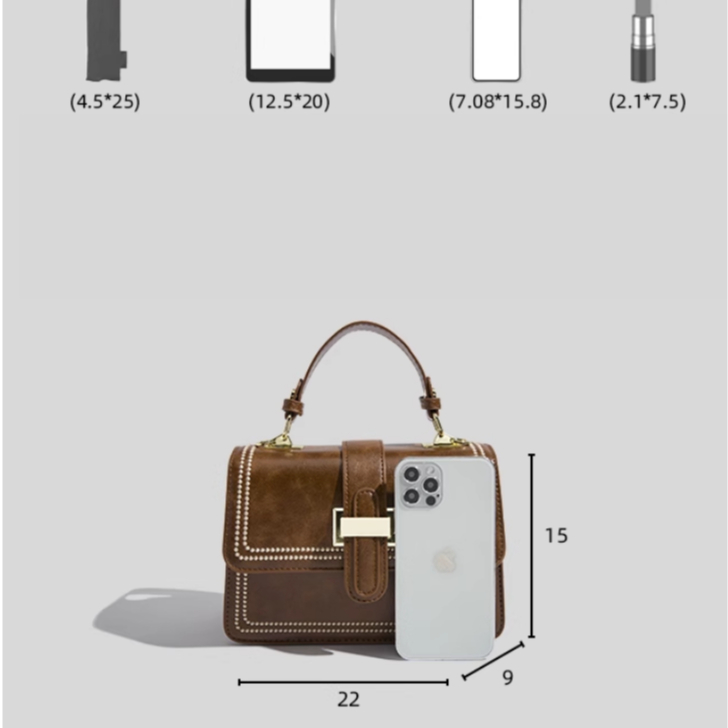 Túi xách nữ, túi xách đeo vai GIRYA M10 thiết kế theo phong cách retro - Túi xách nữ cầm tay túi cao cấp size 22cm