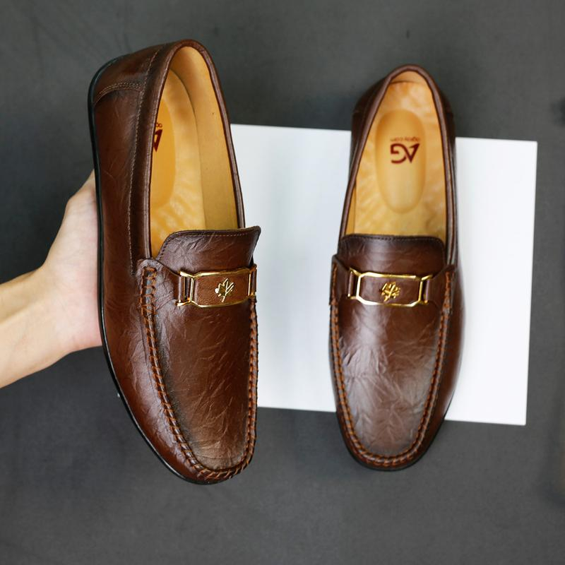 Giày Lười Da Bò Nam Hàng Hiệu AG0306 Mẫu Giày Lười Bán Chạy