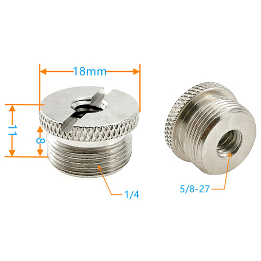 Ốc vít chuyển đổi chân đế micro 1/4" 3/8" sang 5/8"