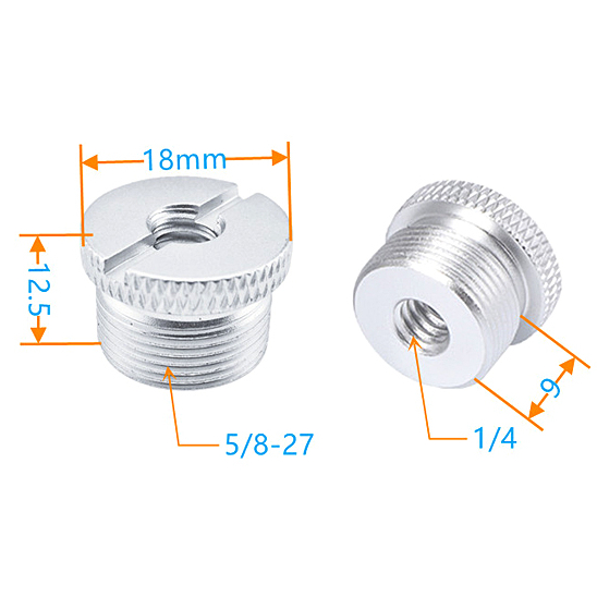 Ốc vít chuyển đổi chân đế micro 1/4" 3/8" sang 5/8"