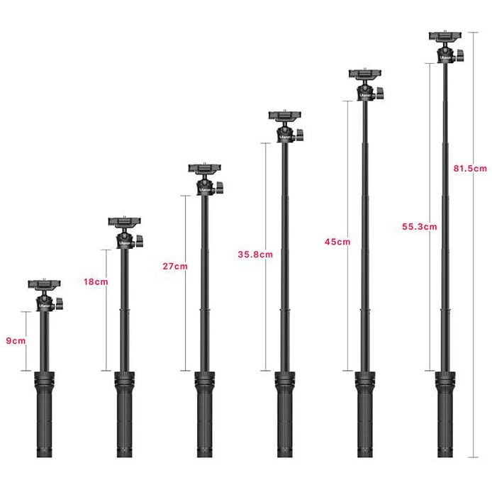 ULANZI MT-34 - HÀNG CHÍNH HÃNG - Chân Tripod tích hợp ngàm kẹp điện thoại, ballhead xoay 360°