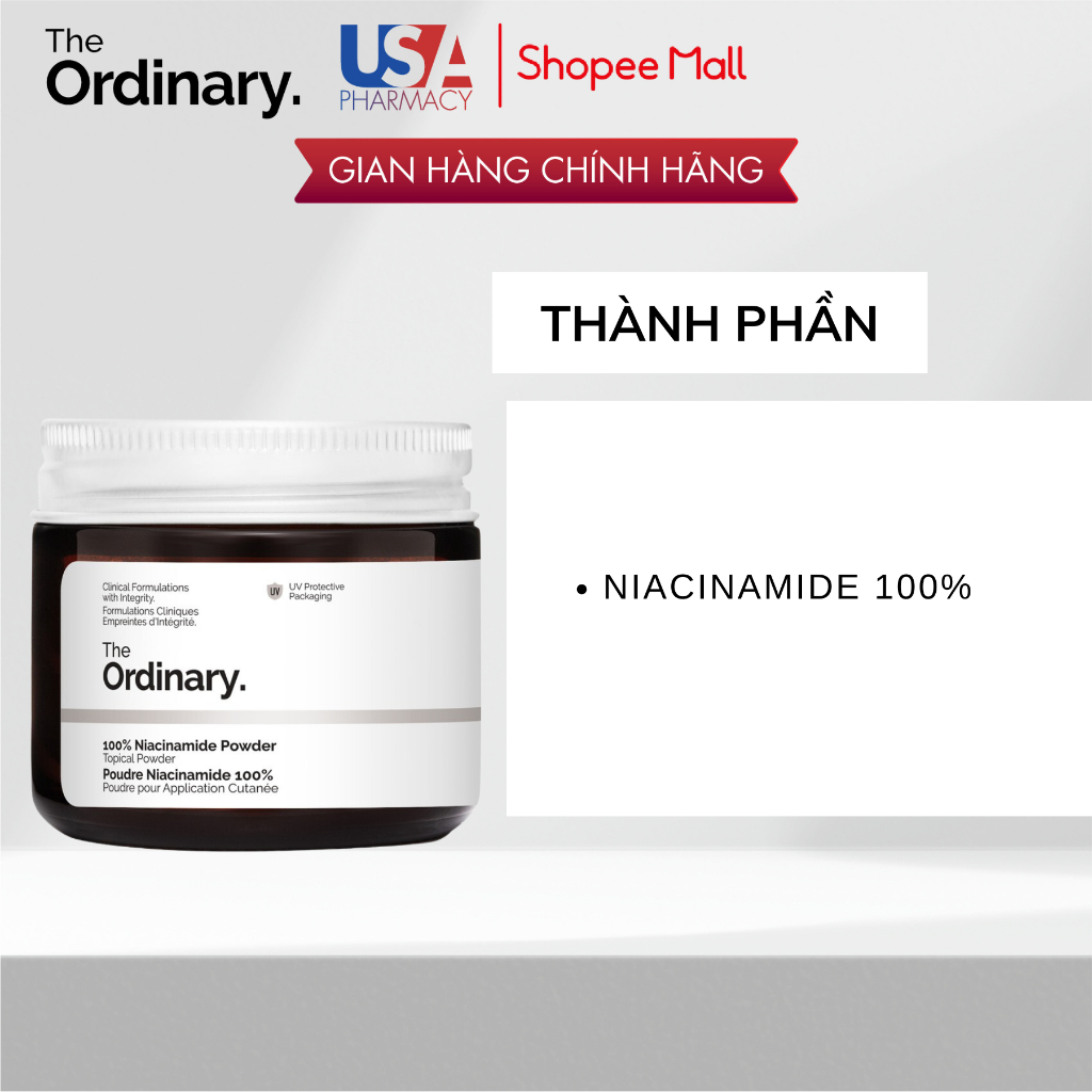 Bột The Ordinary100% Niacinamide Powder mờ thâm, sáng da 20gram