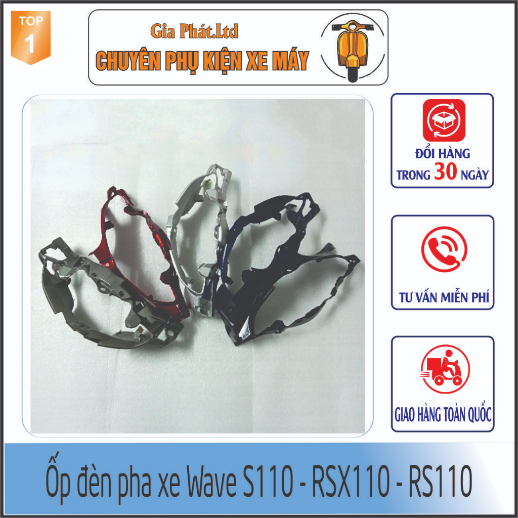 [ ĐỦ CÁC MÀU ] Ốp pha đèn C110 xe Wave S110 - RSX 110  Nhựa ốp đèn pha xe Wave S110 - RSX 110