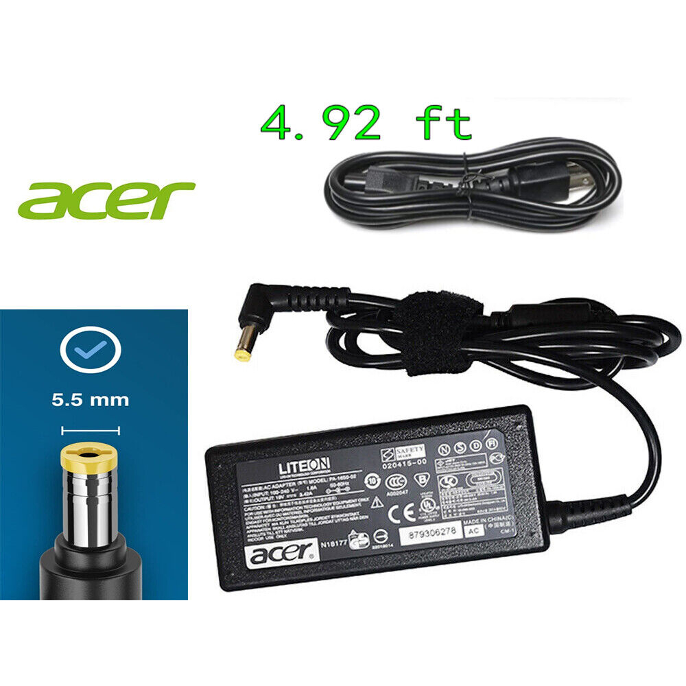 Sạc laptop Acer 19V-3.42A-65W Zin đầu to Acer Travelmate Acer Emachines adapter kèm dây nguồn - Zenlaptop