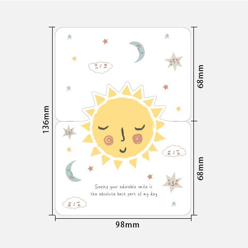 Thiệp cảm ơn, chúc mừng họa tiết hoạt hình siêu đáng yêu