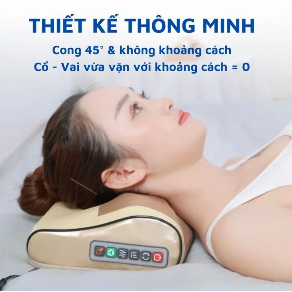 Gối Massage Vai Gáy Cổ 20 Bi. Máy Massage Hồng Ngoại Loại 1 Chính Hãng Công Nghệ Nhật Bản (Mẫu Mới Nhất 2023)