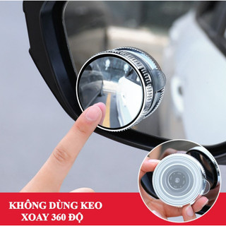 zacro Bộ 2 Gương Chiếu Hậu Góc Rộng 360 Độ Chống Điểm Mù Cho Xe Hơi Gương Cầu Lồi Gắn Kính Hậu Ô Tô Xoay 360 Xoá Điểm Mù