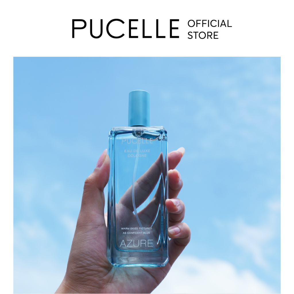 Nước hoa tươi mát thanh lịch PUCELLE Eau De Luxe Cologne Azure 100ml hương Trái Cây và Hoa Cỏ