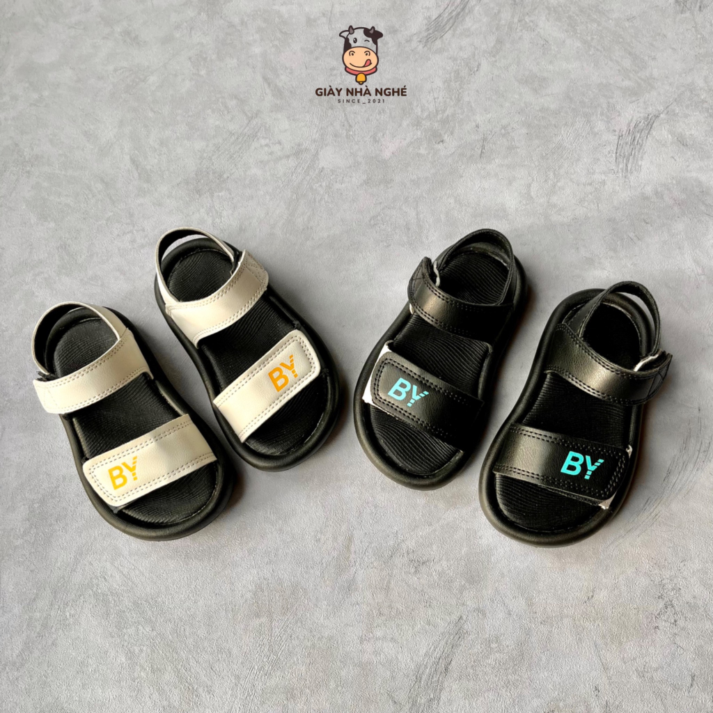 Sandal Cho Bé - Dép Sandal Quai Dán Hàng Loại 1 BY Chất Liệu Da PU Xịn Mịn Phong Cách Thời Trang Siêu Xinh Cho Bé