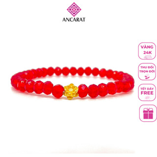  Vòng tay trang sức Pha lê mix hoa sen vàng 24k Ancarat 
