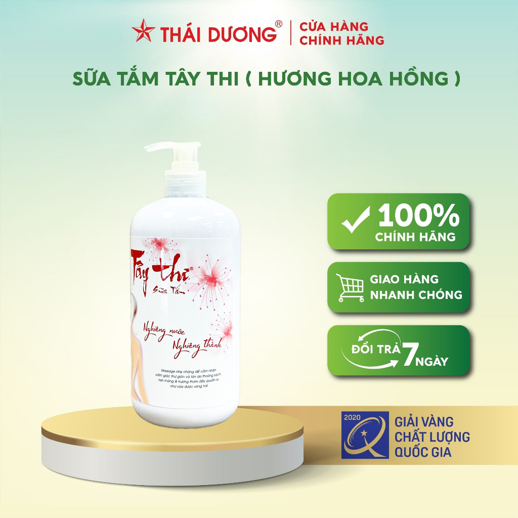 Combo sữa tắm trắng da Tây Thi 500ml và dung dịch vệ sinh Quý Phi VIP 120ml  tặng Dầu gội Thái Dương 7 plus 100ml