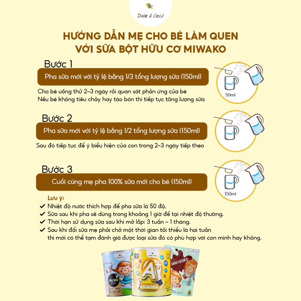 Sữa Công Thức Hạt Thực Vật Hữu Cơ Miwako A+ Vị Vani Hộp 400g x 1 Hộp - Miwako Official Store