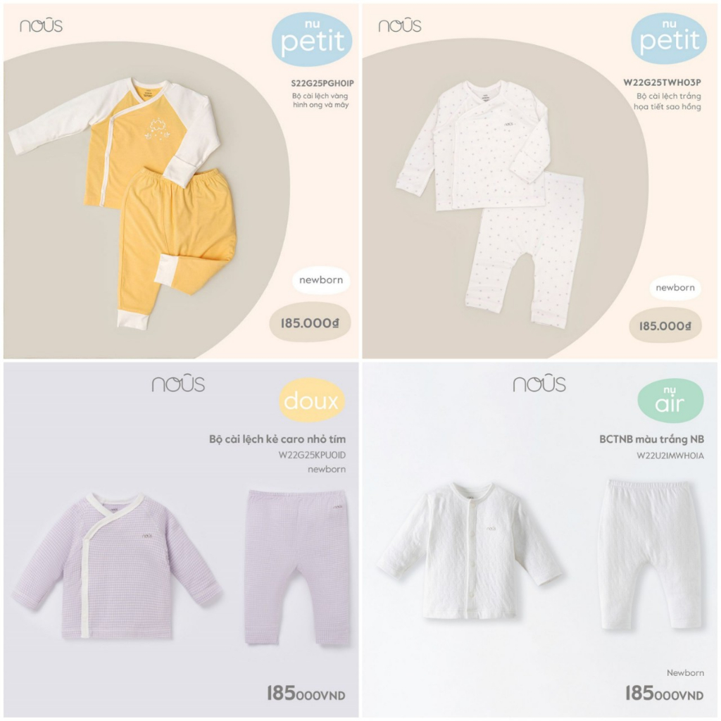 Bộ sơ sinh newborn Nous cho bé