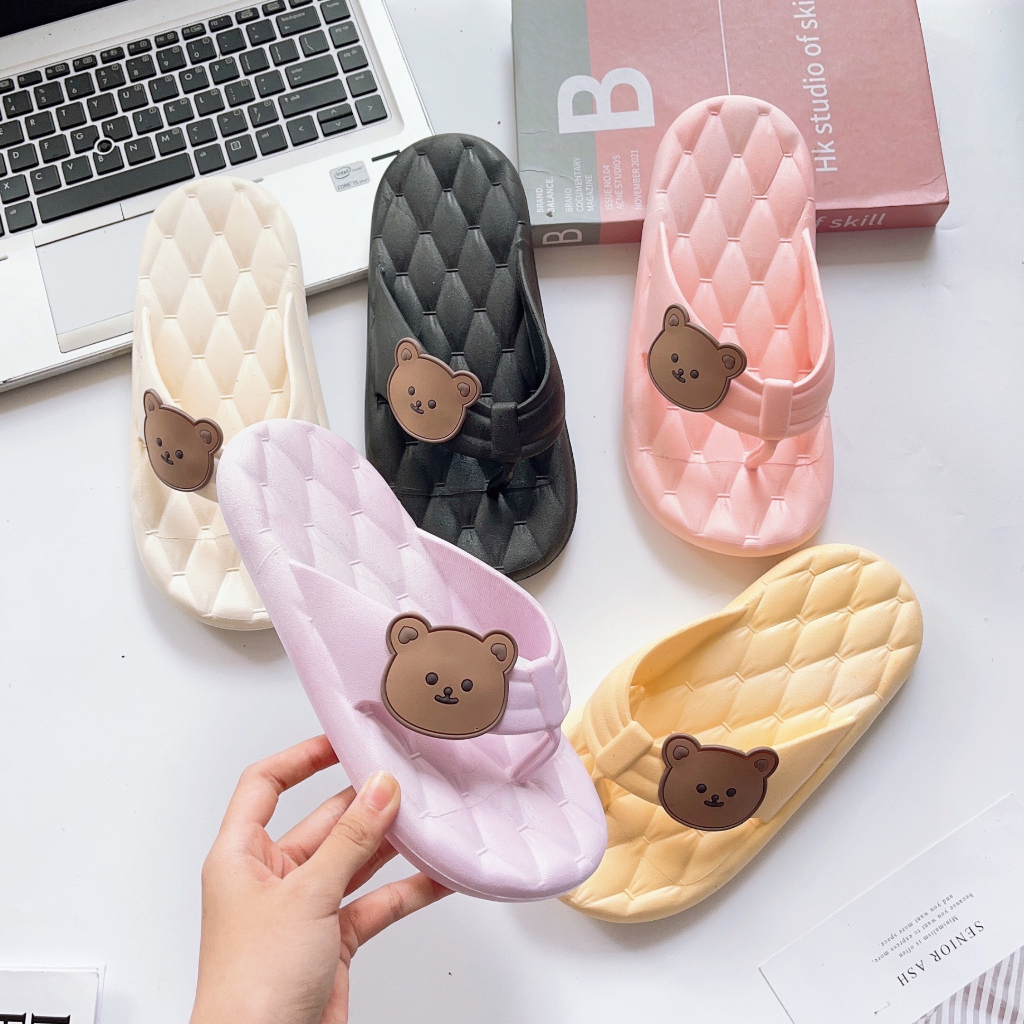 JY218-C7 ( GẤU TRÒN NHỎ ) -Dép xỏ ngón bánh mì nữ tính dịu dàng dành cho các nàng