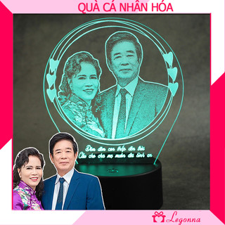 Đèn ngủ khắc ảnh theo yêu cầu - làm quà tặng ba mẹ, bạn bè, người yêu - mẫu tròn 05