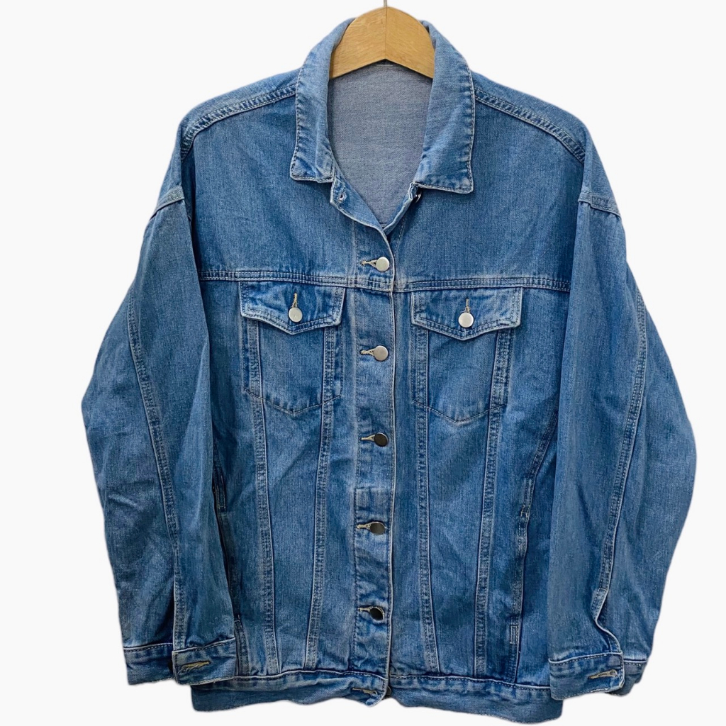 Áo Khoác Jean Tay Dài 2hand Unisex, Áo Khoác Denim Croptop Và Form To Nam Nữ Mùa Hè Secondhand