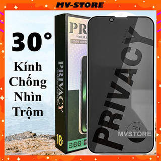 Kính cường lực chống nhìn trộm 30° full màn cho 15 14 13 11 Pro MAX 14 Plus 12 Pro mini x xs xr MVSTORE