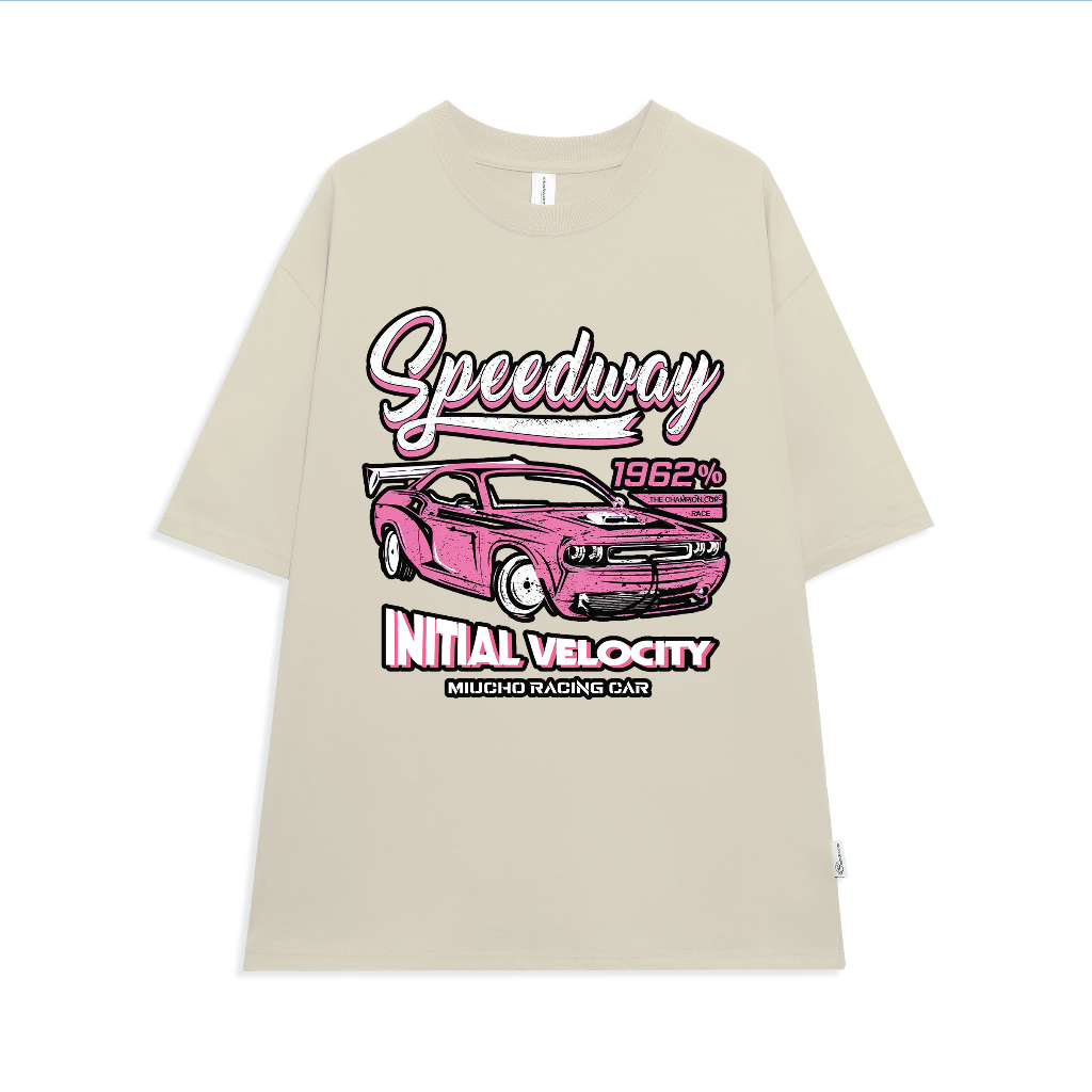 Áo thun nữ form rộng MT021 Miucho vải cotton cổ tròn in graphic