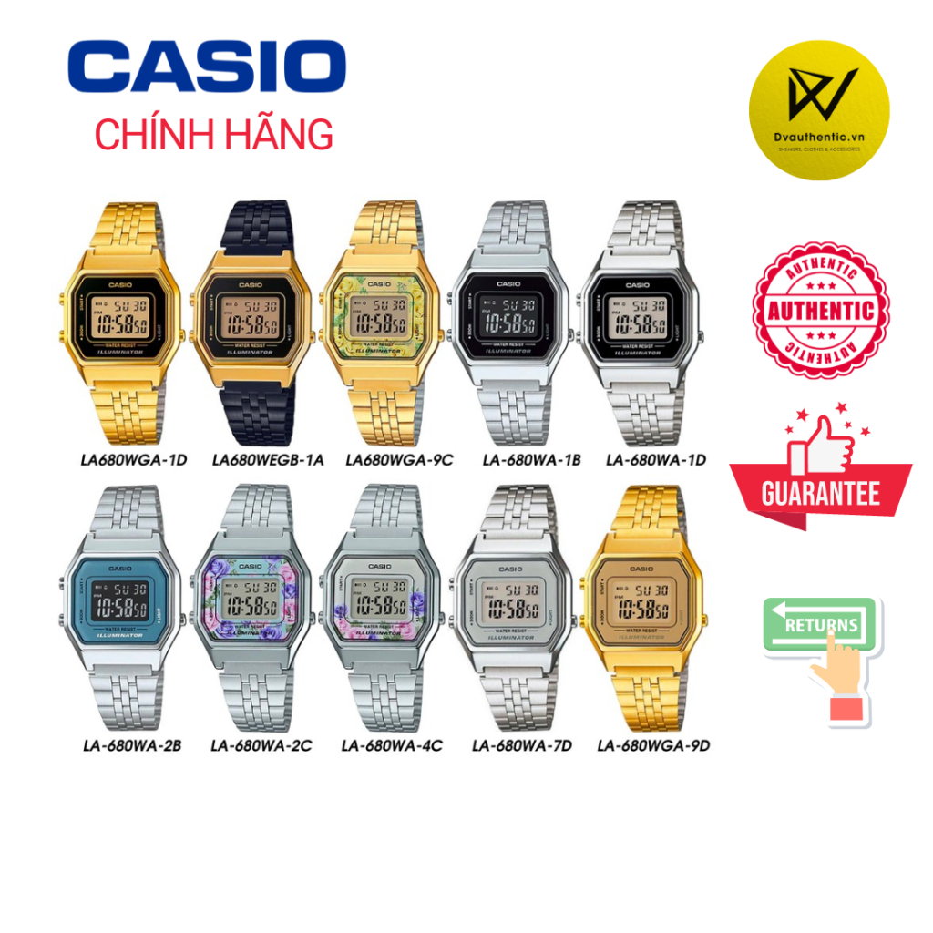 Đồng hồ Casio Nữ dây kim loại chính hãng Casio La680 series