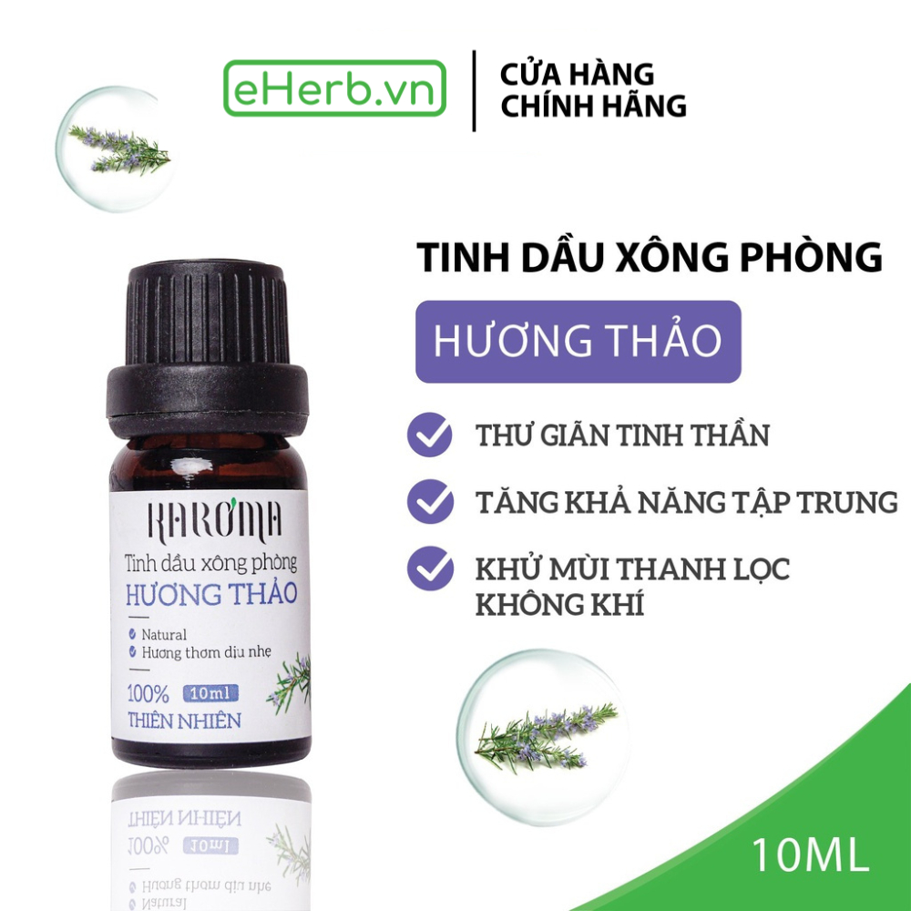 Tinh dầu thơm phòng ngủ hương thảo KAROMA, thư giãn, xản khoái, hương thơm chuẩn spa MILAGANICS 10ml (Chai)