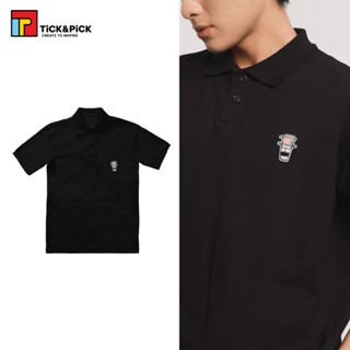 Áo Polo TICK & PICK Unisex Nam Nữ Oversize Áo Thun Form Rộng Có Cổ Hình Cà Phê Sữa