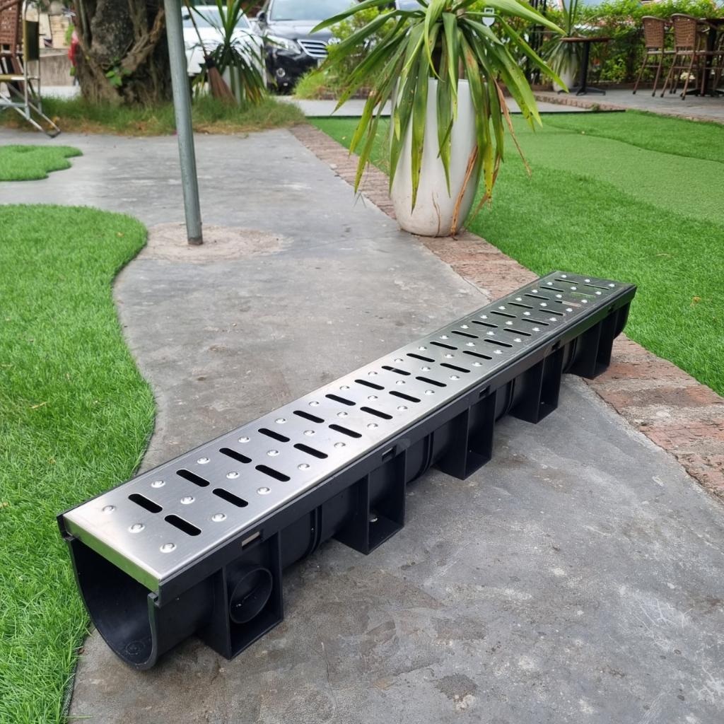 Cống thoát nước lắp ghép ECOdrain ID100-13: Nắp Inox 201 chổng gỉ, tải trọng 3 tấn, Giảm lắng, thi công nhanh