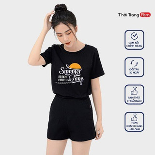 Áo phông nữ áo thun basic Áo chất cotton mềm mịn co giãn mặc thoải mái họa tiết xinh hàng thương hiệu Fam