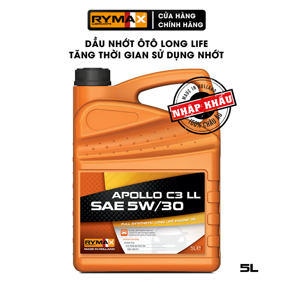 Dầu nhớt Ôtô - Xe hơi tăng thời gian sử dụng nhớt Rymax Apollo C3 LL SAE 5W30  - Hàng nhập khẩu Châu Âu