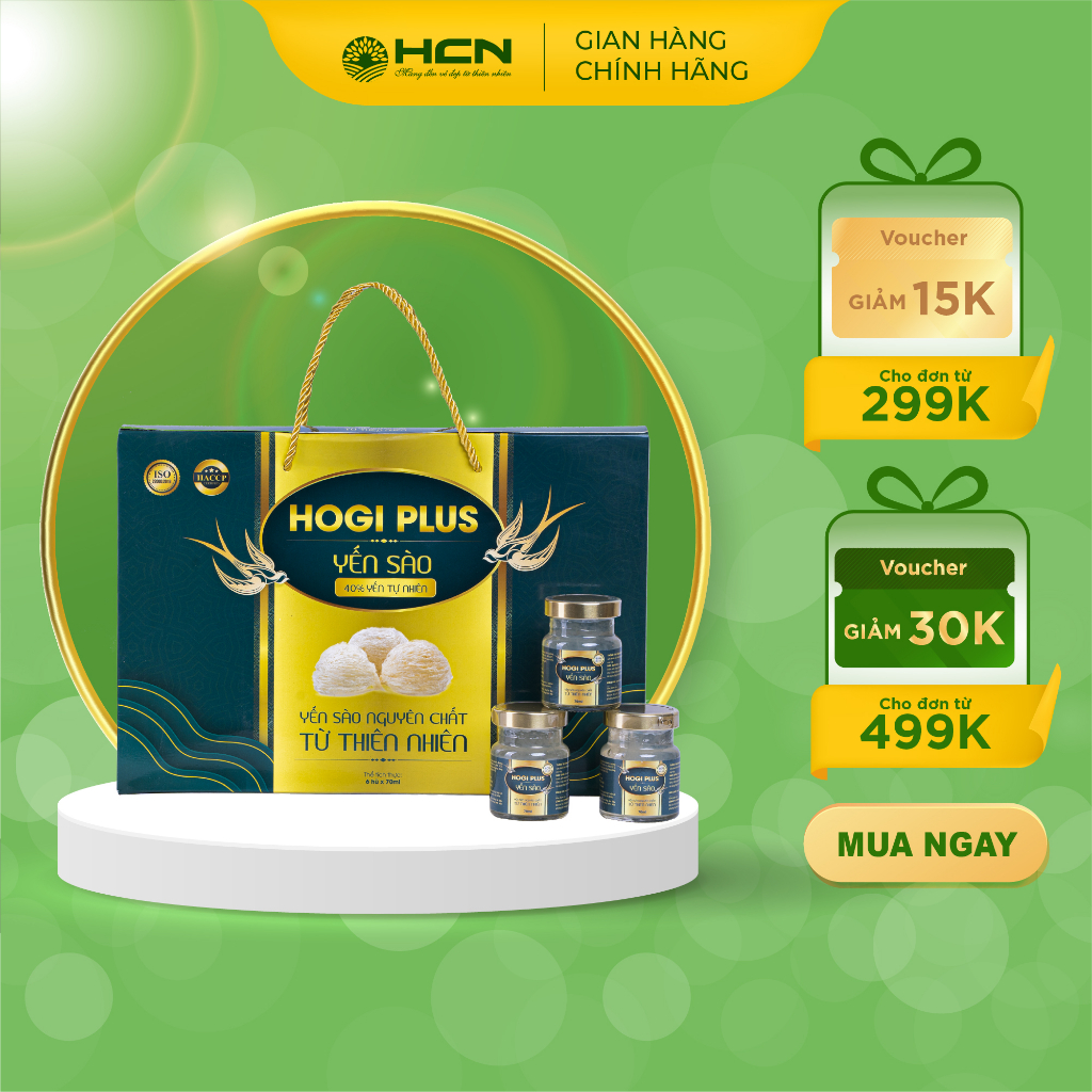 Combo 7 Hộp Yến Sào 40%. Tặng 1 Hộp Yến Sào Hogi HCN Plus 40% Tổ Yến