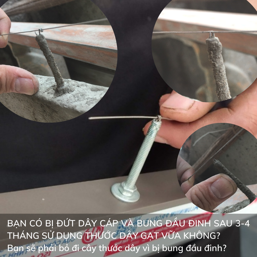 Thước dây gạt vữa cải tiến dài 1 mét - dễ dàng thay thế, sửa chữa