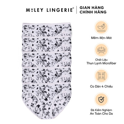 Set 5 Quần Thun Lạnh Cao Miley Lingerie Cấp Hoa Văn Mềm Mịn