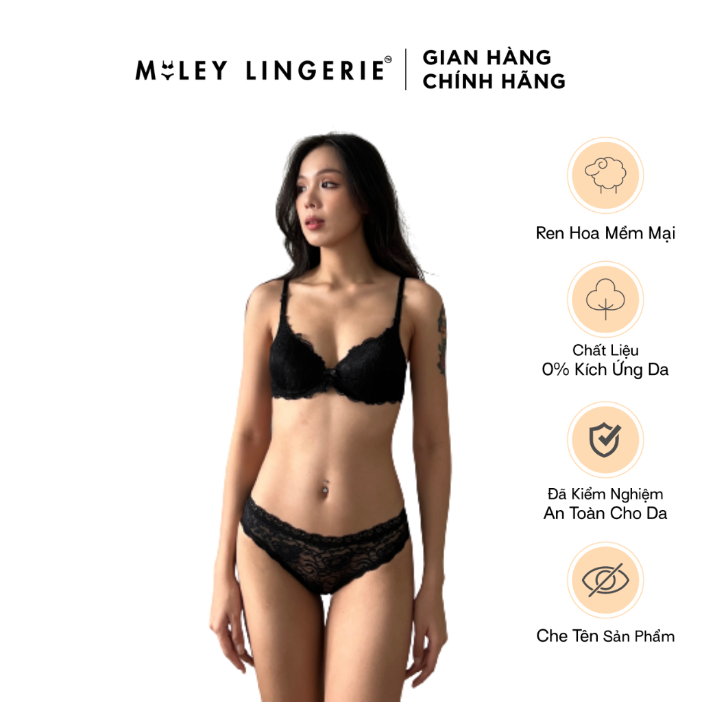 Bộ Đồ Lót Ren Hoa Gọng Mềm Elegant Lady Miley Lingerie BRL05- FLS03