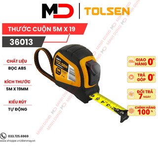Thước cuộn tự động 5m công nghiệp Tolsen 36013 chất lượng cao chất lượng - Hàng xuất khẩu Châu Âu dienmayvn