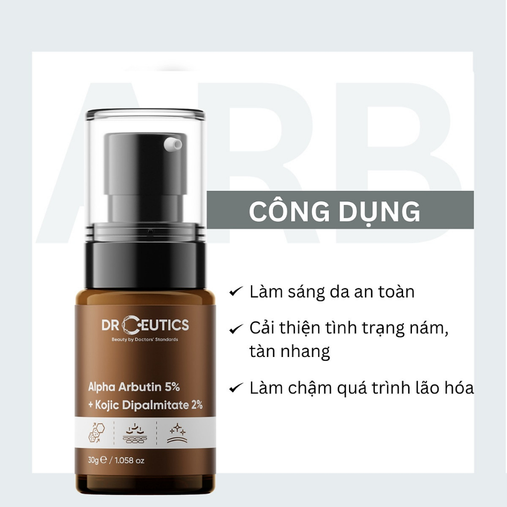 Tinh Chất Làm Sáng Da, Mờ Nám DrCeutics Alpha Arbutin 5% + Kojic Dipalmitate 2% 30g