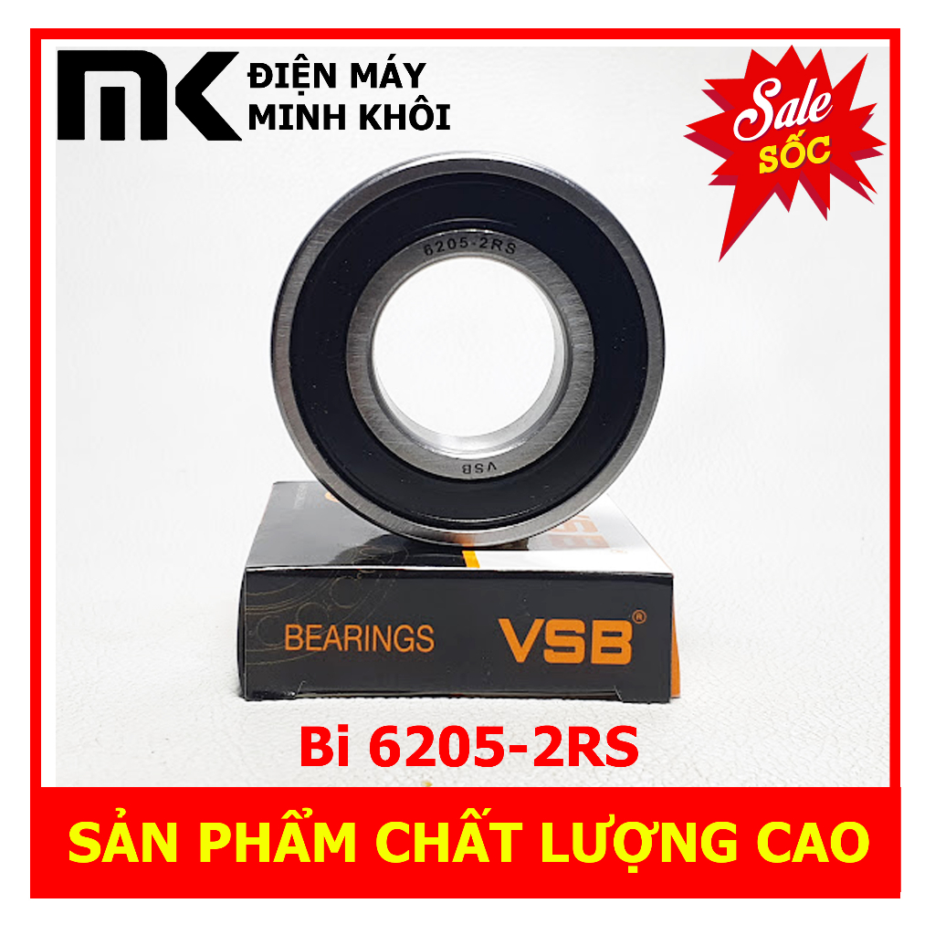 Bạc đạn - Vòng bi 6205RS cho động cơ, mô tơ...