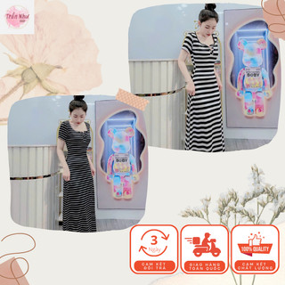 Đầm thun gân dáng dài