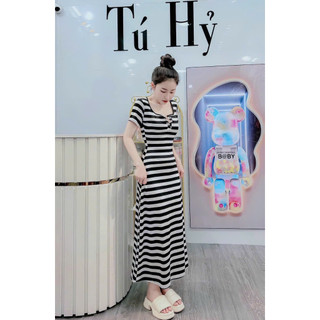 Đầm Thun Gân Dáng Dài