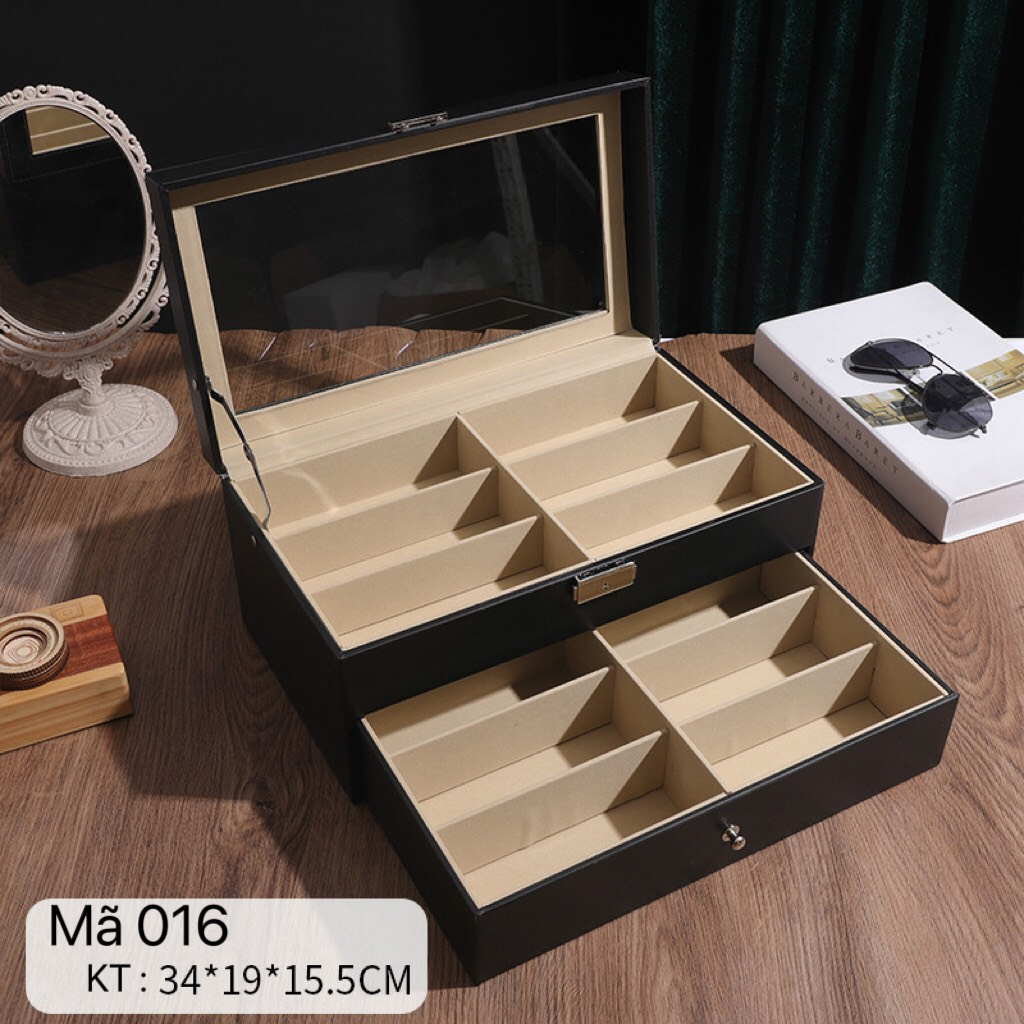Hộp Đựng Mắt Kính 12 Ngăn 2 Tầng 33.5x19x15.5cm 016