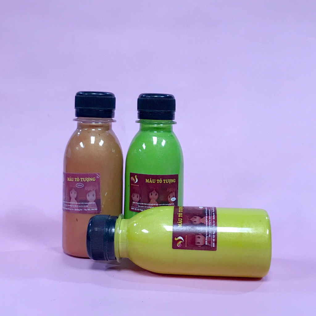 Bộ 20 Màu Tô Tượng Kim Tuyến Lấp Lánh Pha Sẵn Chai 100ml Hungacolor