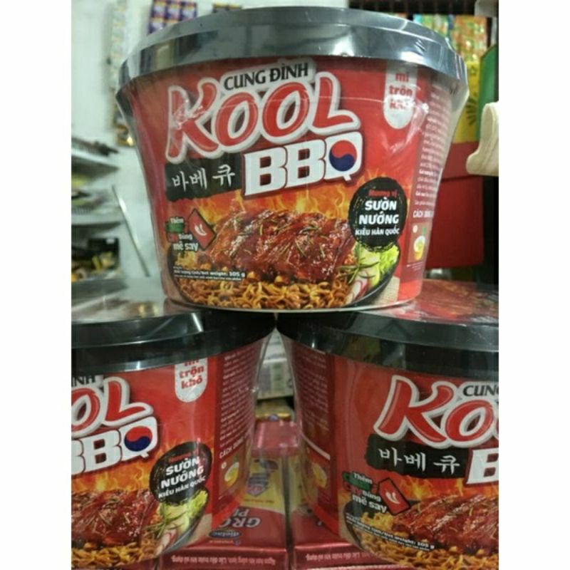 《 HCM 》Thùng 12 Tô Mì trộn Cung Đình Kool BBQ sườn nướng Hàn Quốc 105g