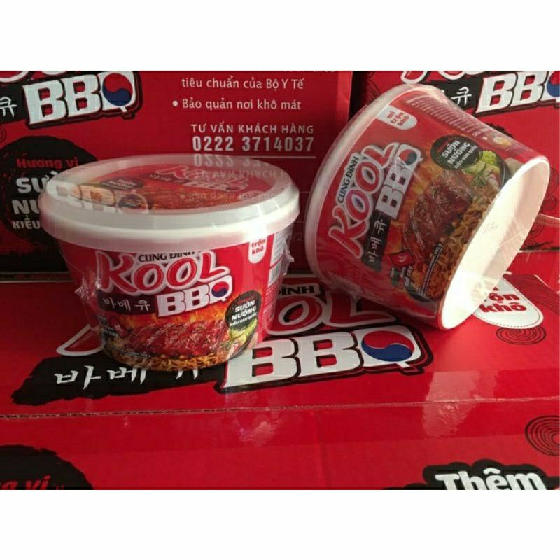 《 HCM 》Thùng 12 Tô Mì trộn Cung Đình Kool BBQ sườn nướng Hàn Quốc 105g