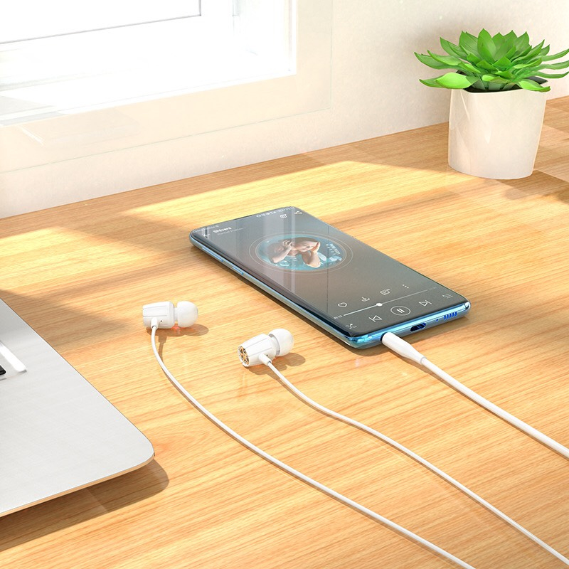 Tai nghe nhét tai Hoco M88 có mic độ dài 120cm chân cắm 3.5mm có 2 màu đen và trắng