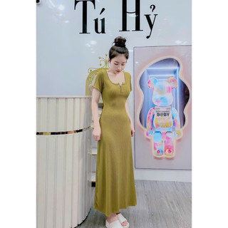 Đầm Thun Gân Dáng Dài