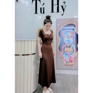Đầm Thun Gân Dáng Dài