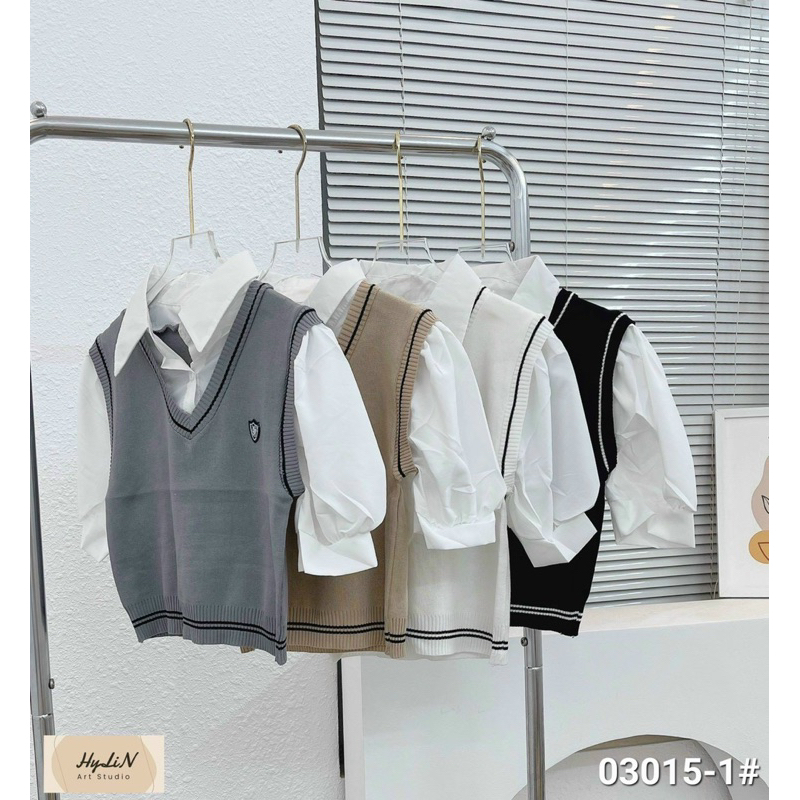 Áo sơ mi phối len