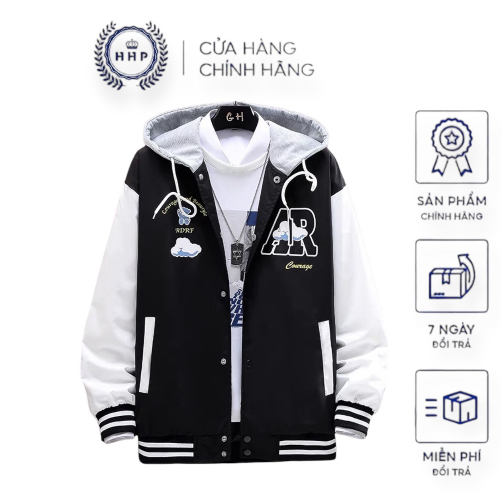 Áo Khoác Bomber Nan Nữ Có Nón Phong Cách Mới Thời Trang Phong Cách Hàn