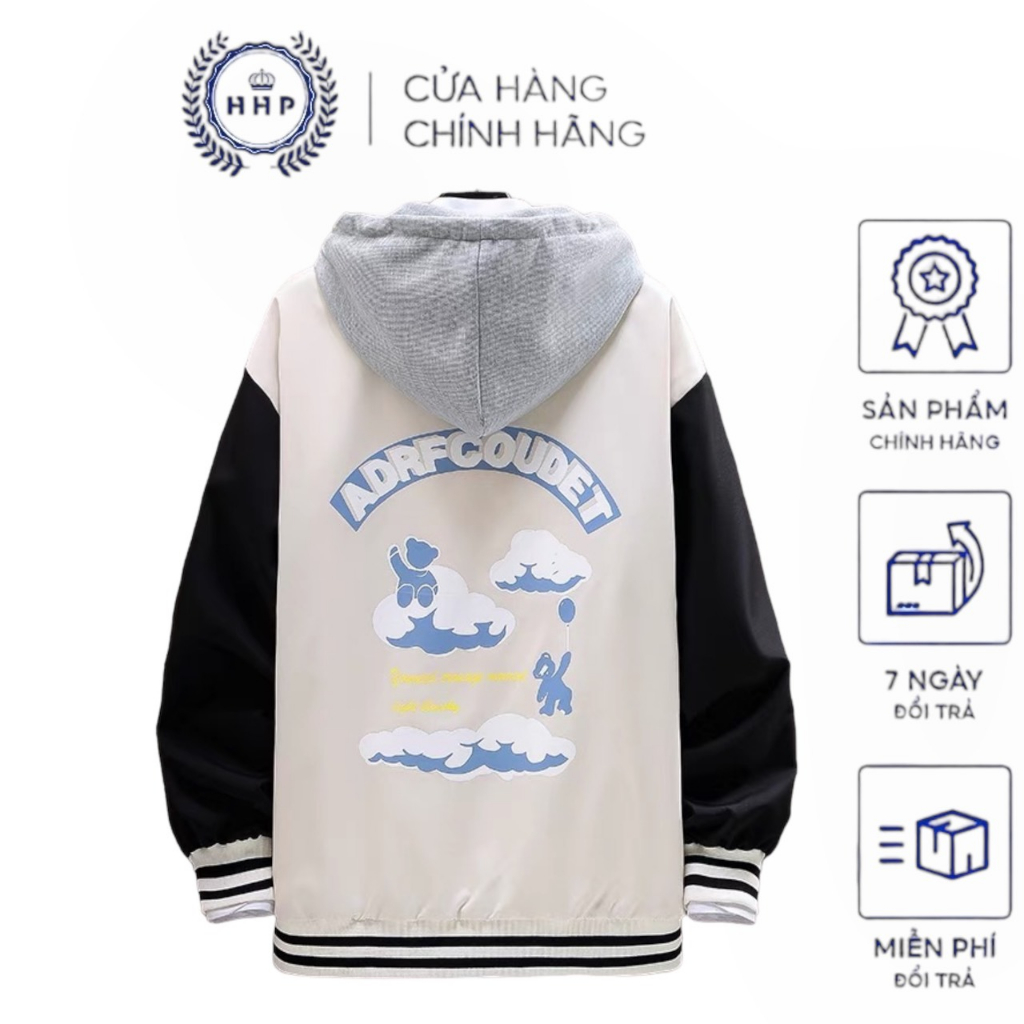 Áo Khoác Bomber Nan Nữ Có Nón Phong Cách Mới Thời Trang Phong Cách Hàn